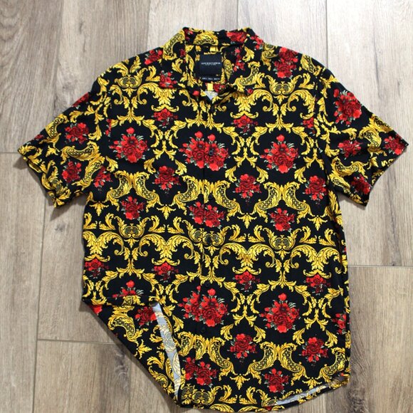 Denim & Flower Shirt Size Small - Picture 1 of 3